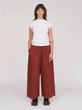 Trev Burgundy Cropped Wide Leg Pants
