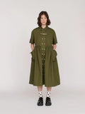 Khaki Double Breasted Utility Dress