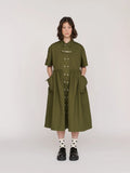 Khaki Double Breasted Utility Dress