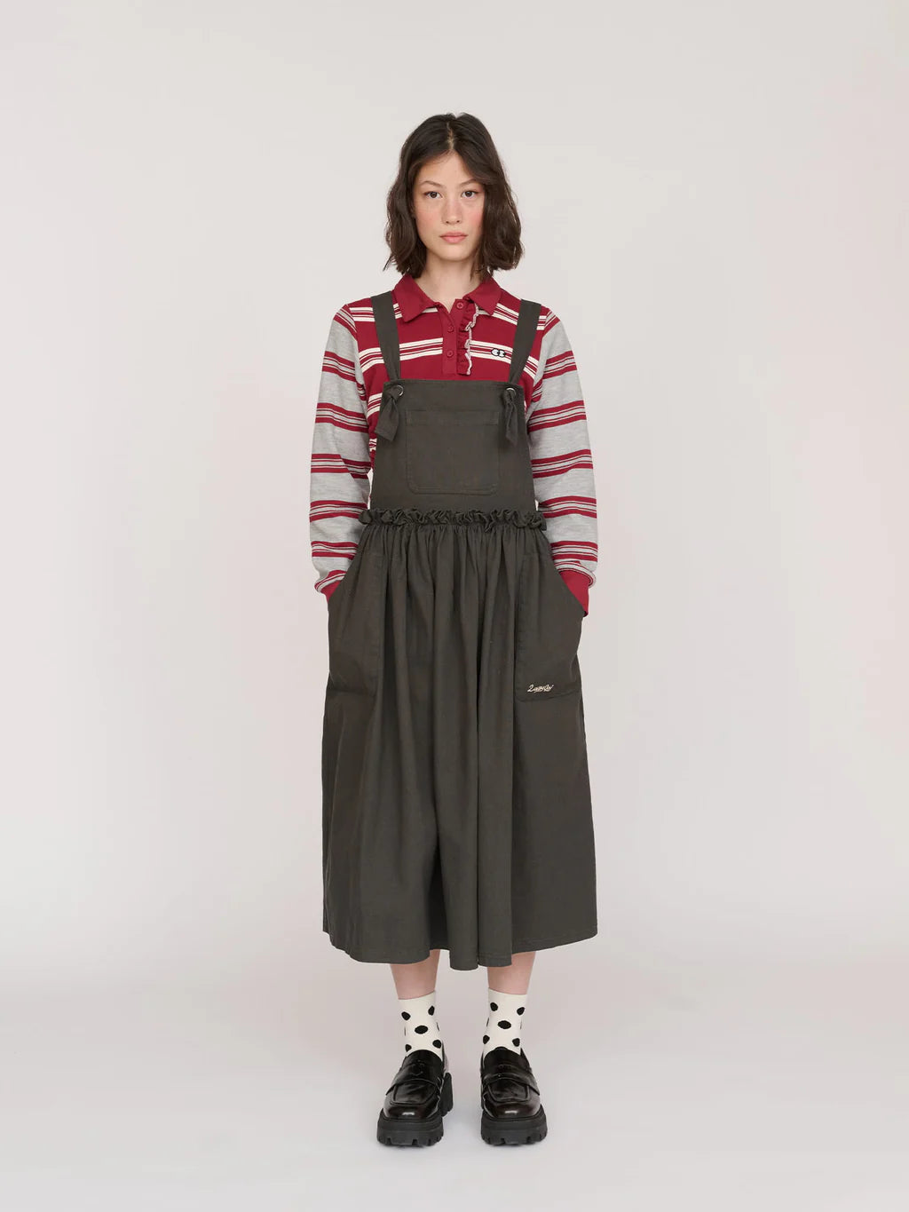Charcoal Pinafore Dress