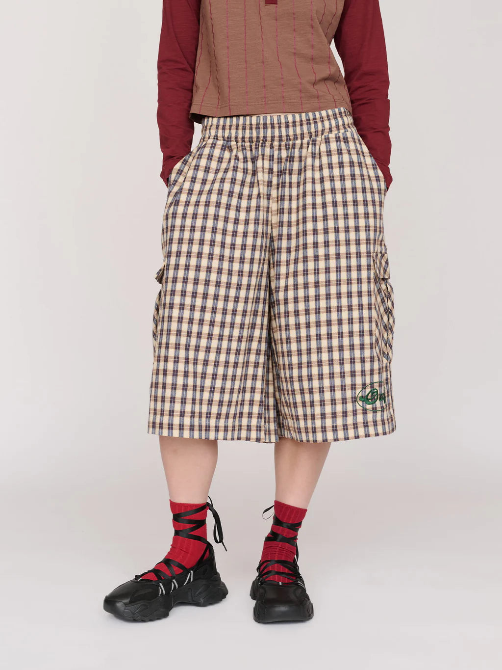 All Aboard Long Check Shorts