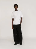 Bev Black Contrast Stitch Barrel Trousers