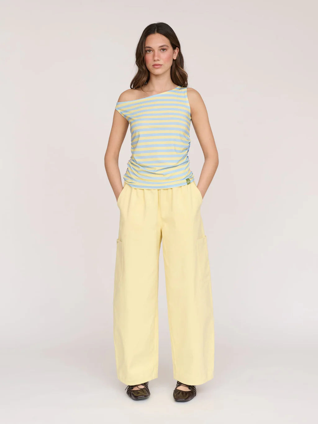 Bev Butter Yellow Barrel Trousers