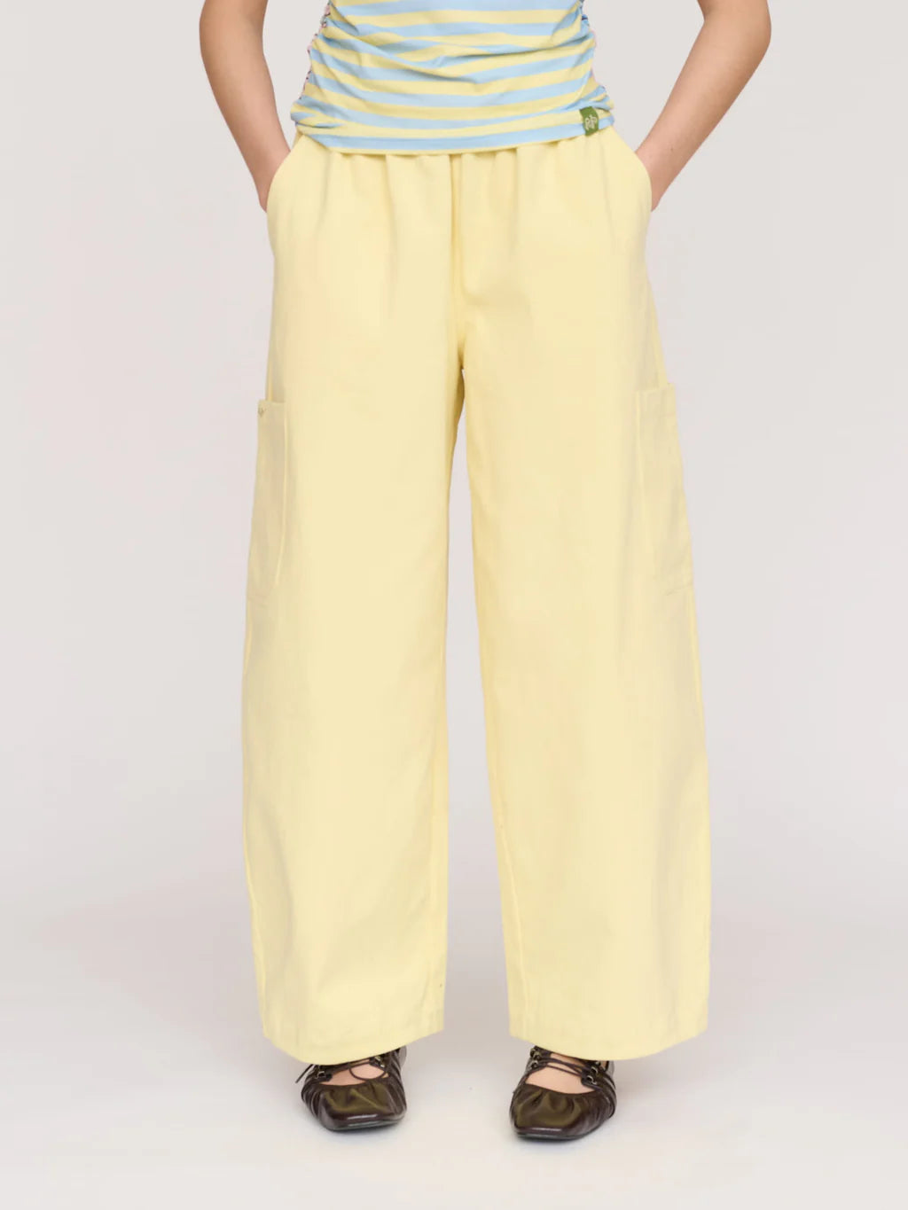 Bev Butter Yellow Barrel Trousers