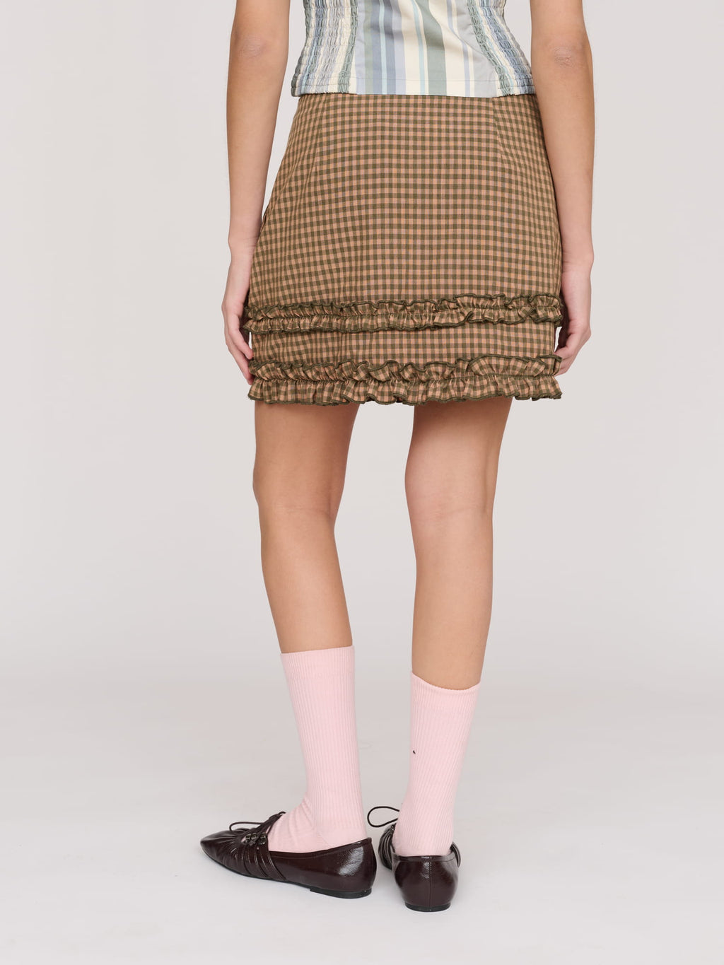 Frill Check Mini Skirt