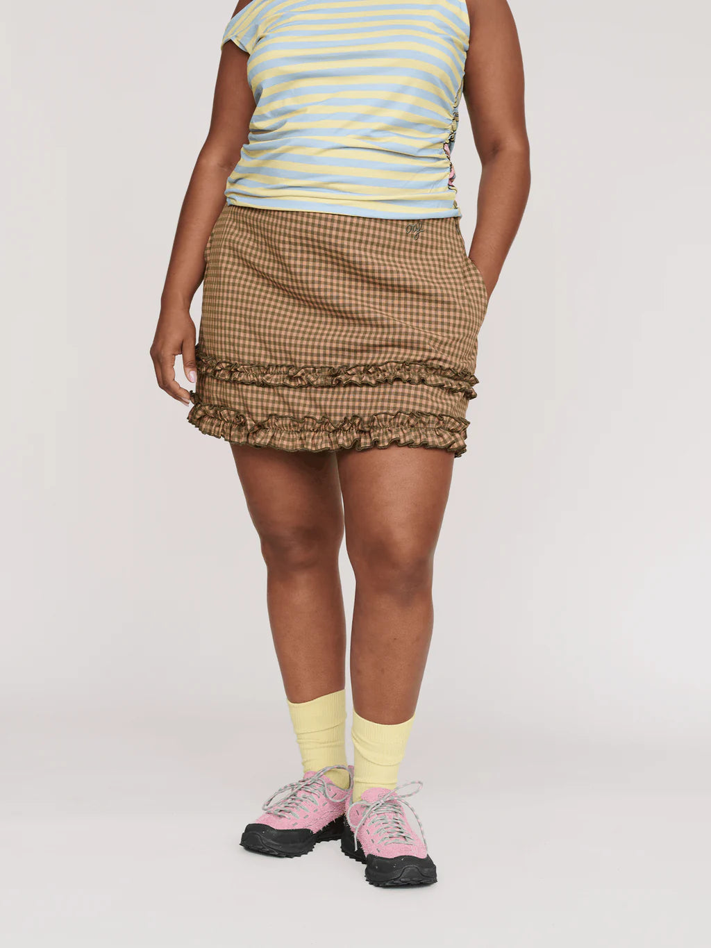 Frill Check Mini Skirt