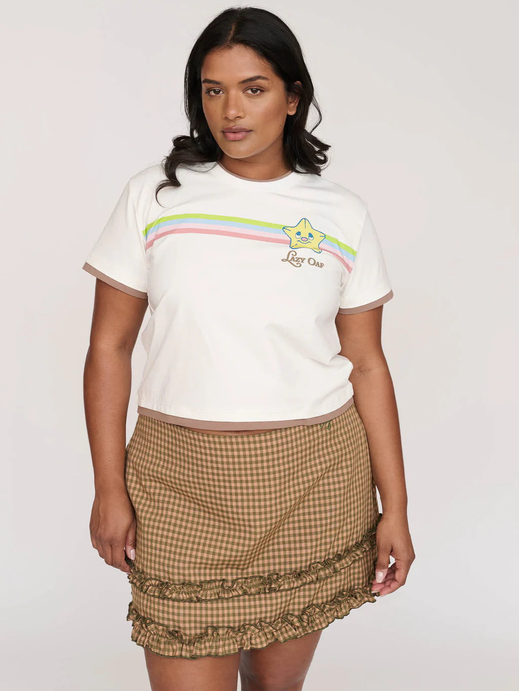 Frill Check Mini Skirt