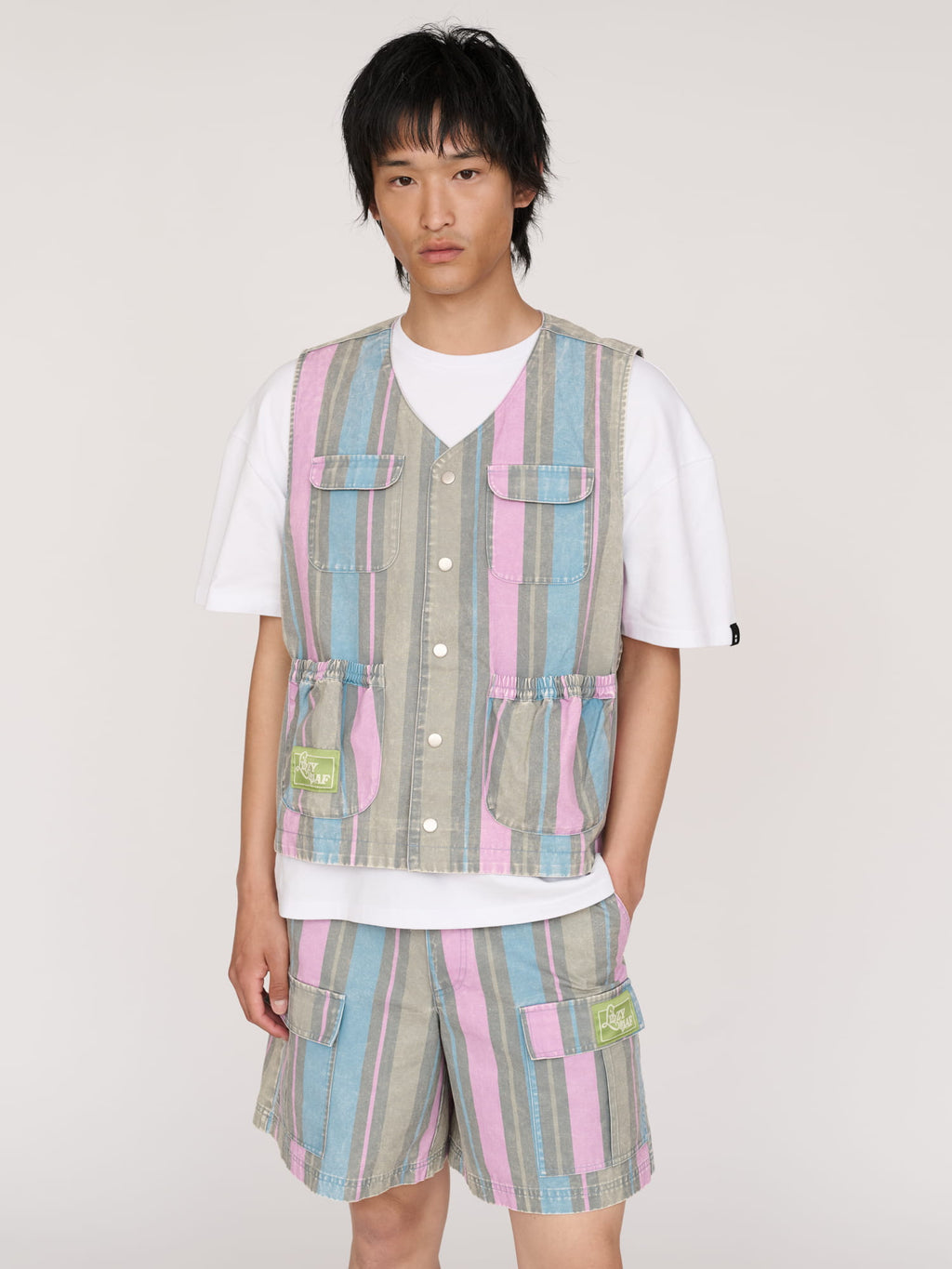 Camp Out Stripe Cargo Shorts