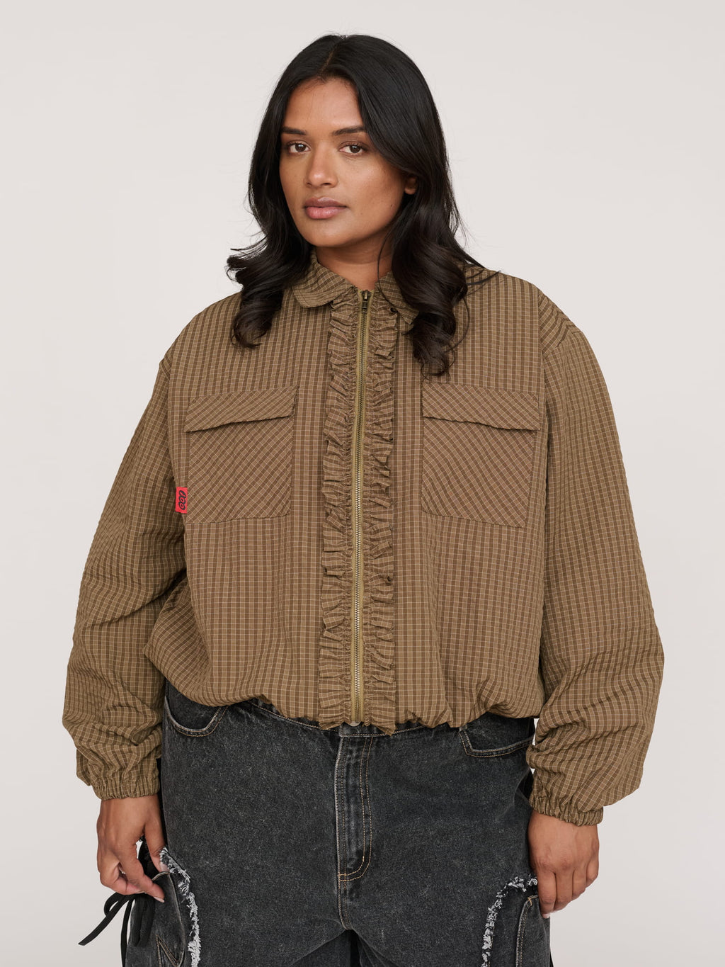 Zip Up Frill Track Jacket
