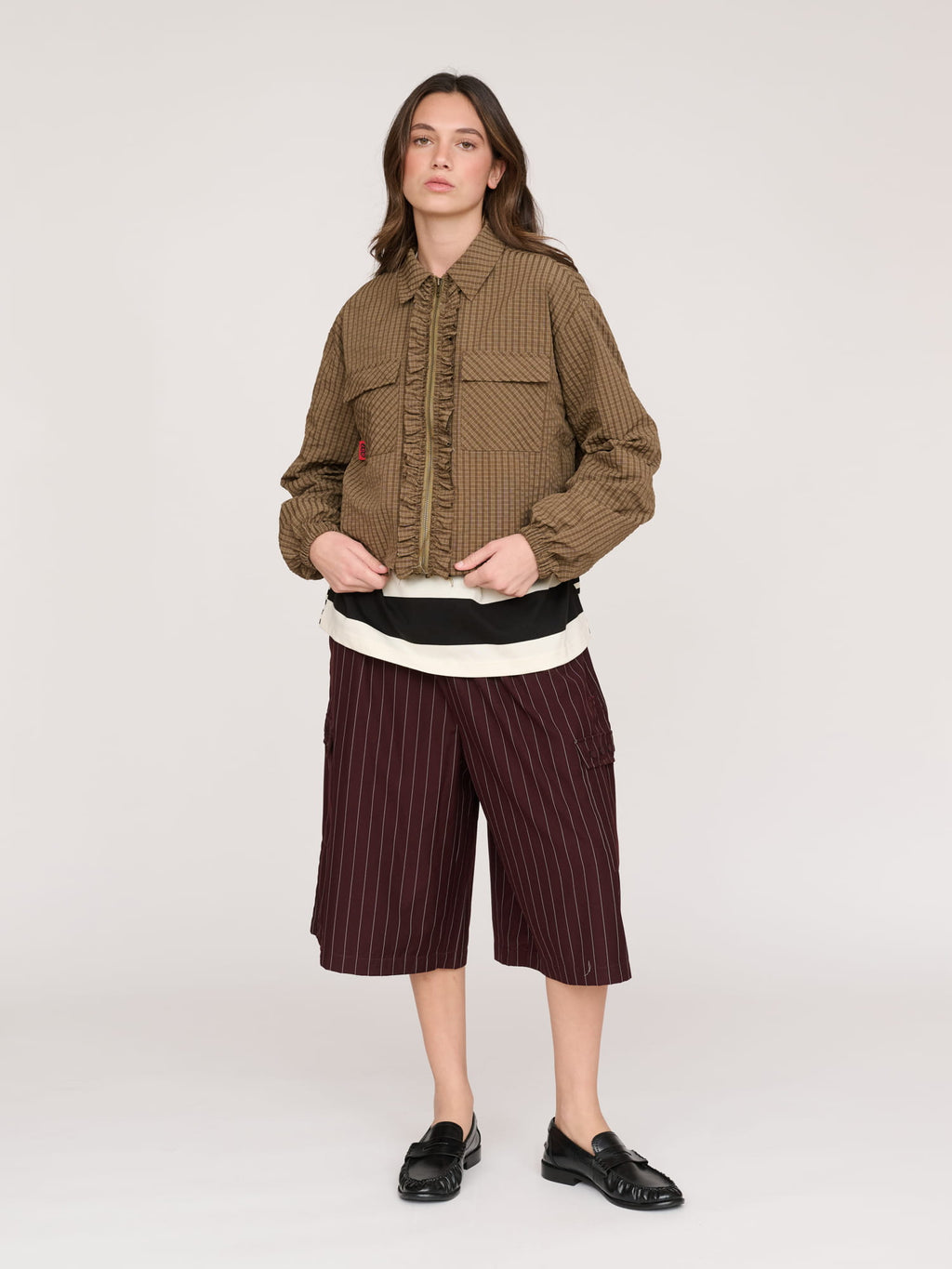 Zip Up Frill Track Jacket