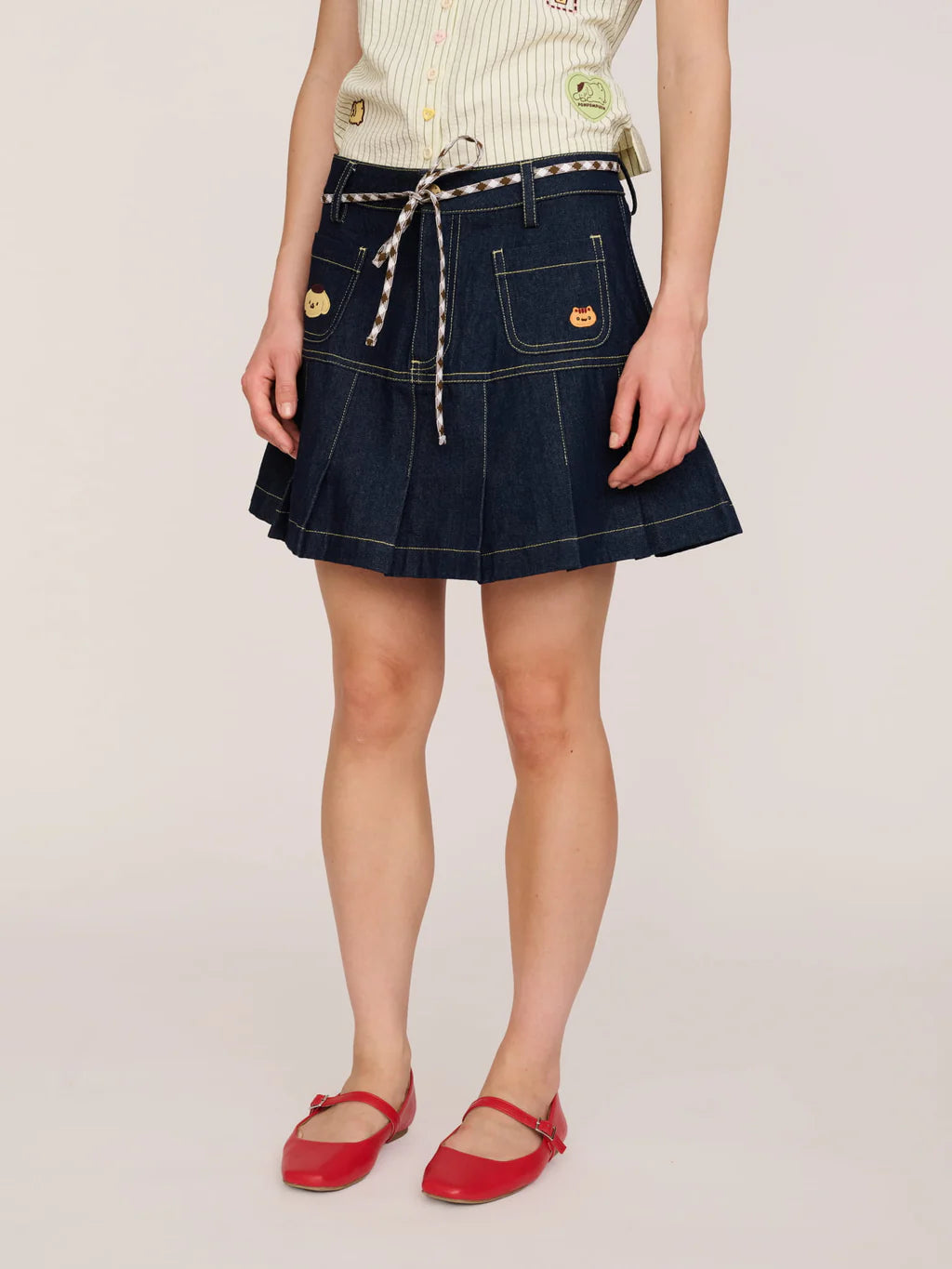 Pompompurin Denim Mini Skirt - PRE-ORDER SHIPS FROM MID AUGUST