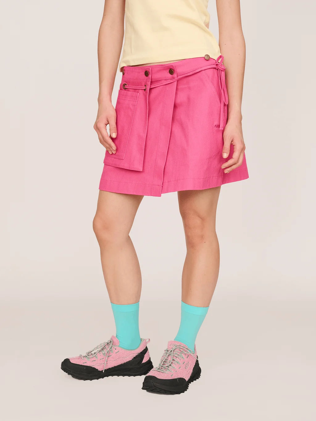 Wrap Utility Mini Skirt