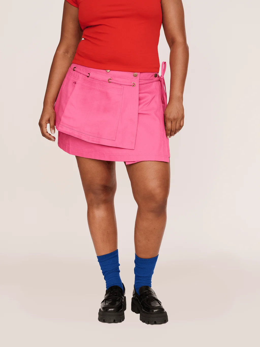 Wrap Utility Mini Skirt