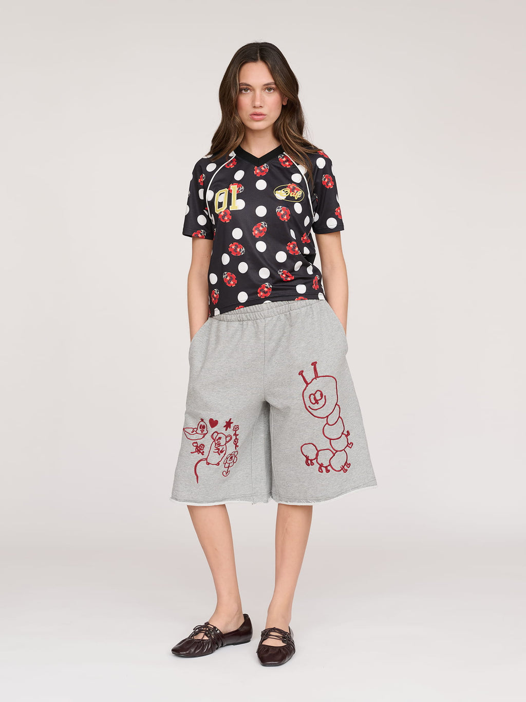 Creepy Friends Grey Marl Shorts