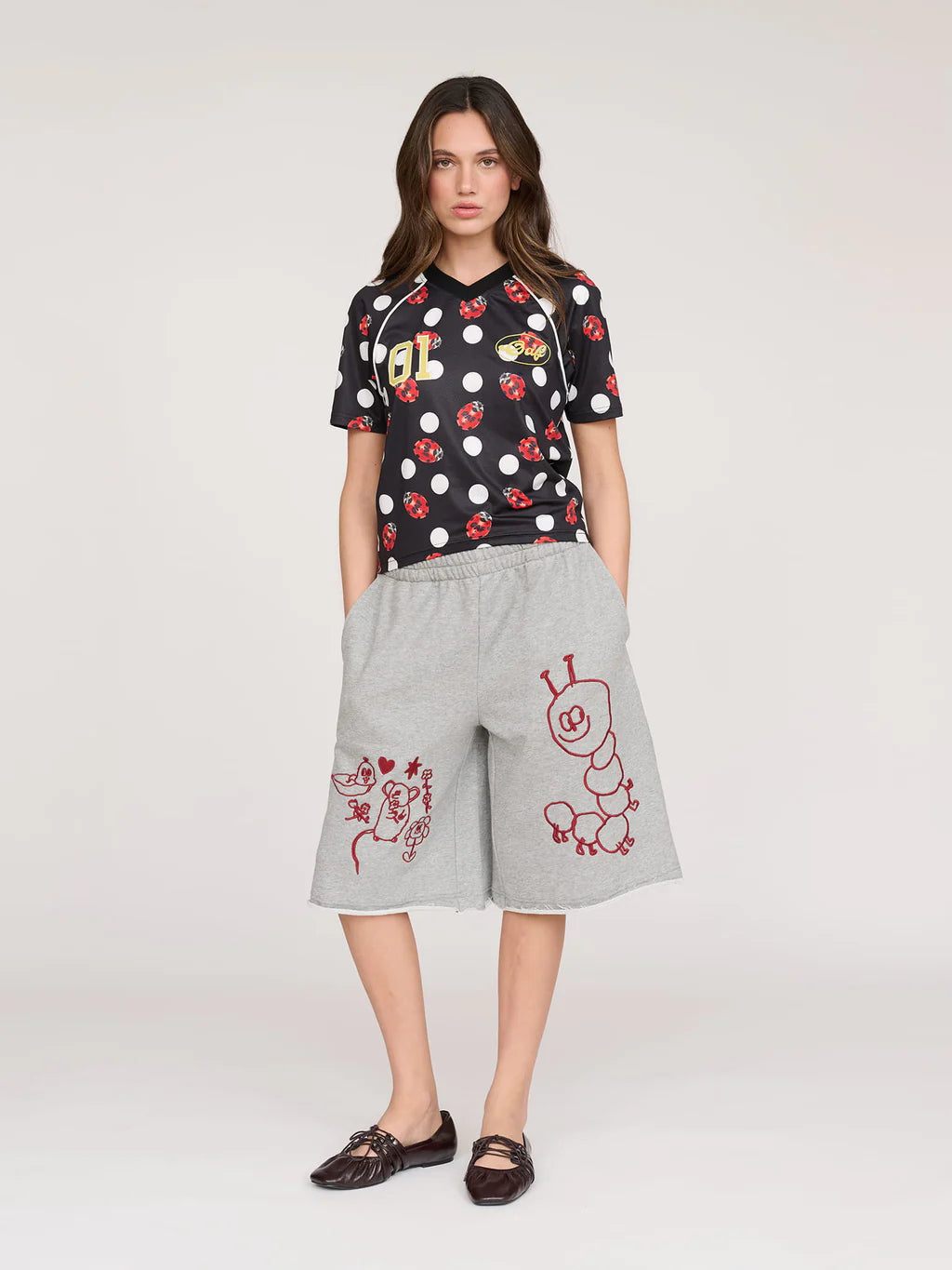Creepy Friends Grey Marl Shorts