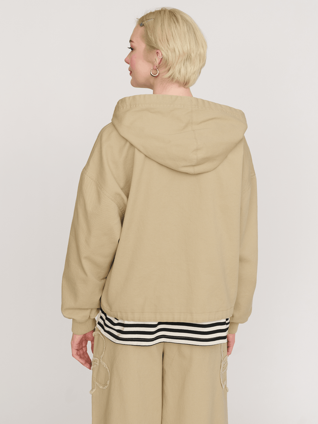 Big Flower Twill Zip Up Jacket