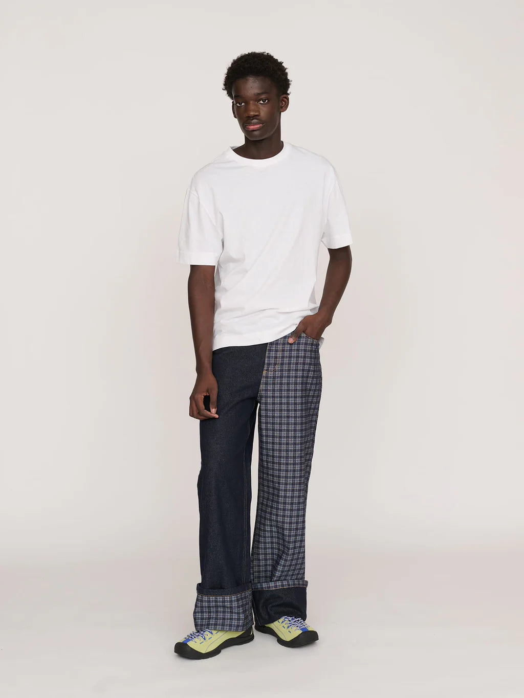 Check Turn Up Jeans