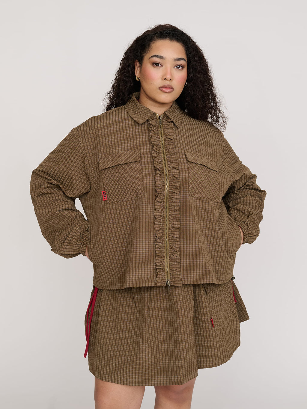 Zip Up Frill Track Jacket